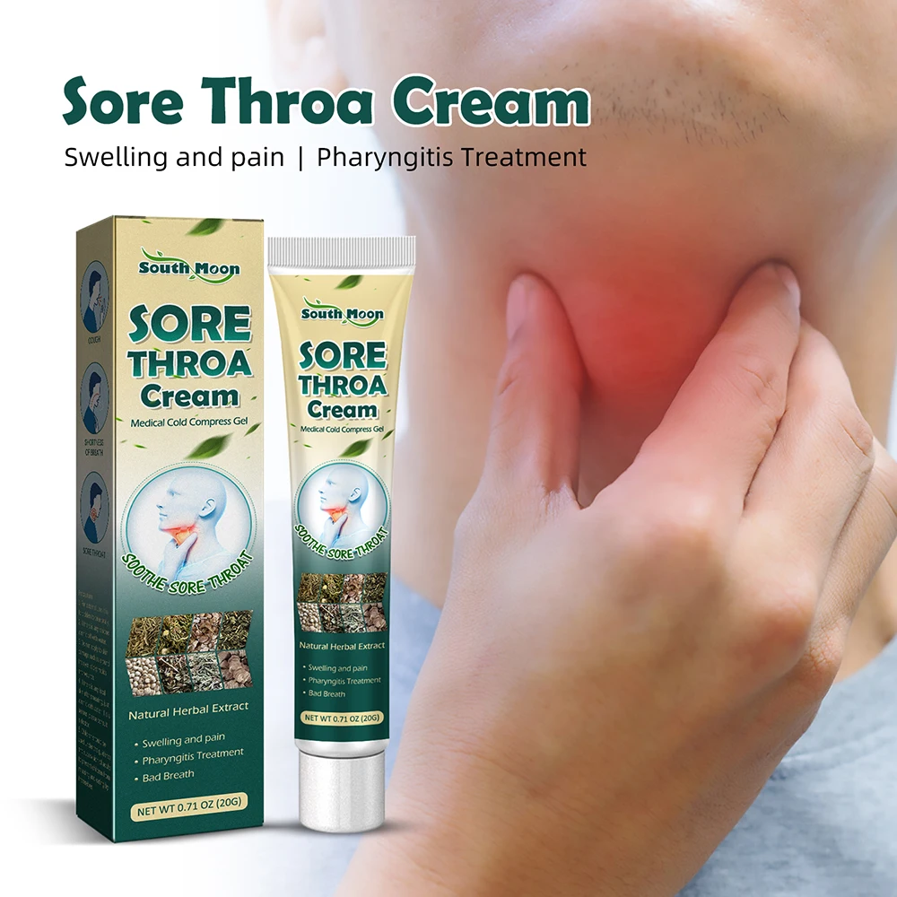 

Sore Throat Relief Topical Ointment Herbal Throat Itchy Treatment Cream Cough Soothes Sore Throats Ointment Pharyngitis Care 20g