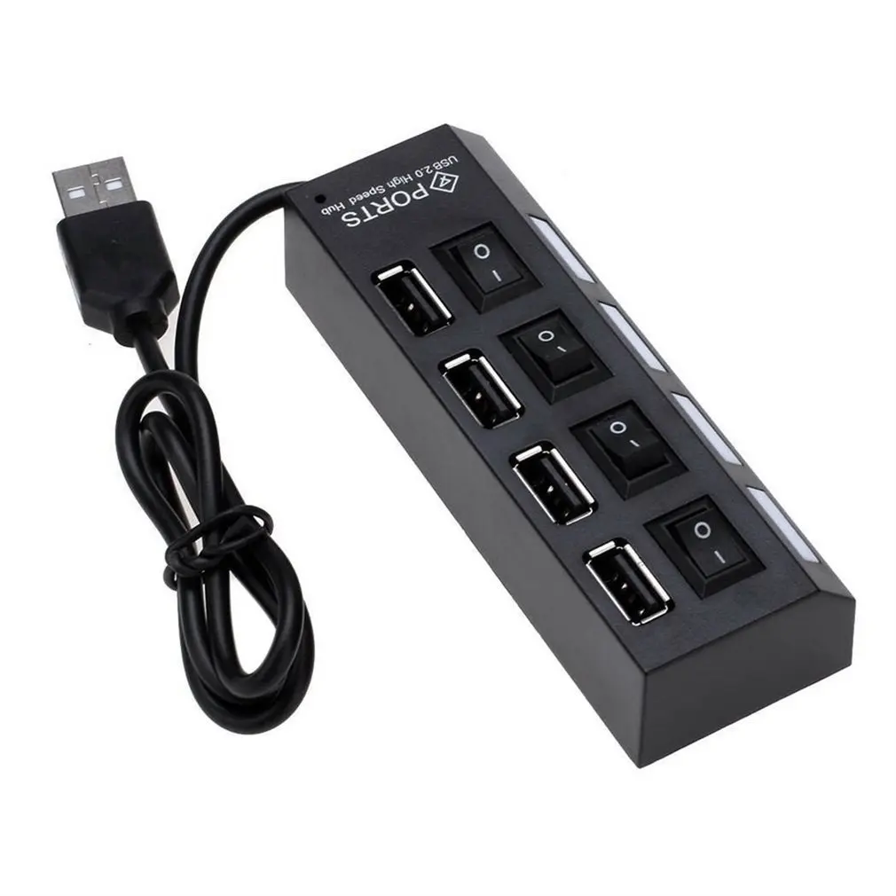 

Universal USB Hub 4 Port USB 2.0 Charger High Speed Mini Hub Socket Splitter Cable Adapter With Switch For Laptop PC