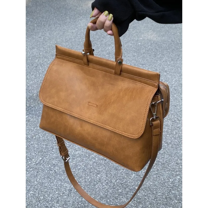 

Bags for Women 2023 Trendy Vintage Messenger Bag Work Commuter Large Capacity Texture Briefcase Crossbody Handbag Fashion Totes