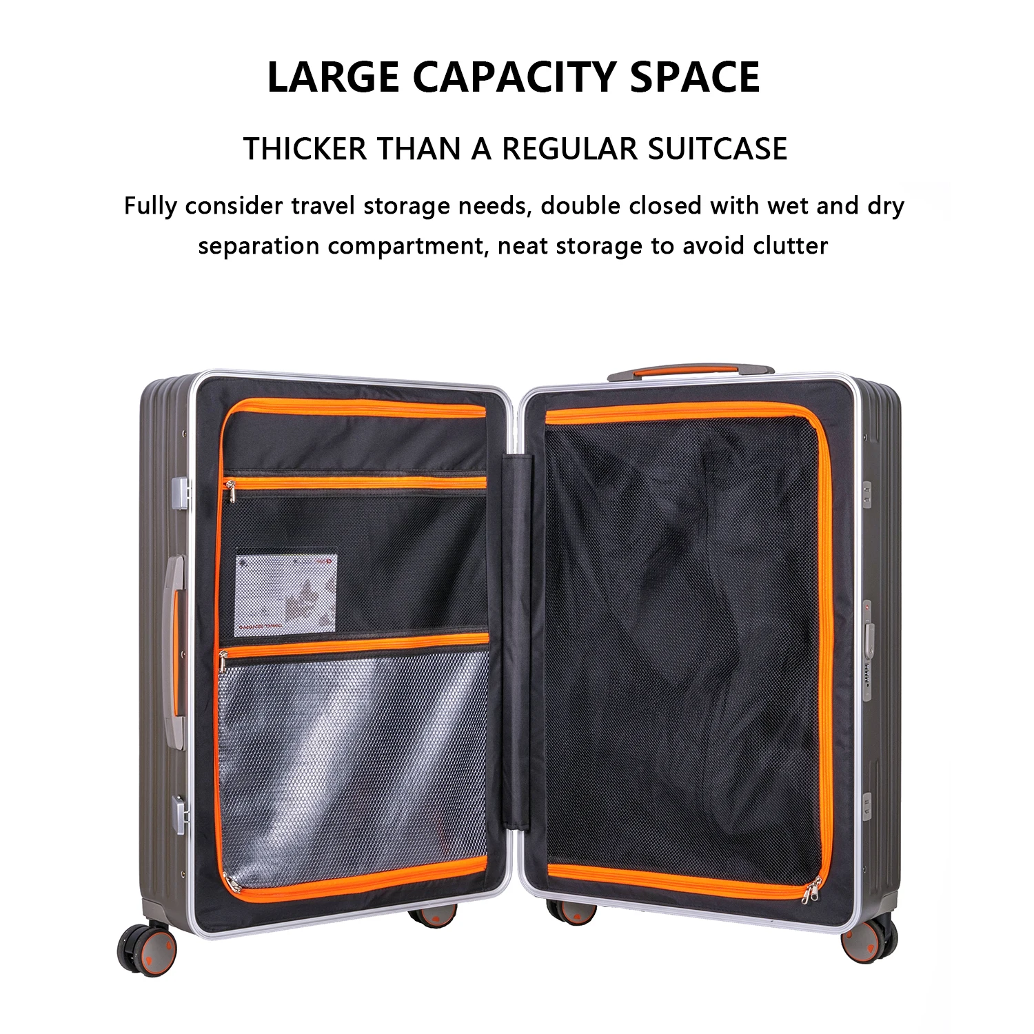 HONGYUE Travel Case Fine edge aluminum frame luggage large capacity new pull rod box durable password leather case