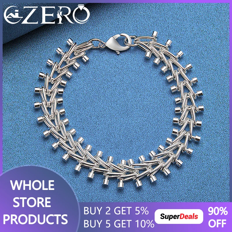 

925 Sterling Silver Double Row Cylinder Beads Chain Bracelet For Women Man Wedding Fashion European Style Accessories Jewelry