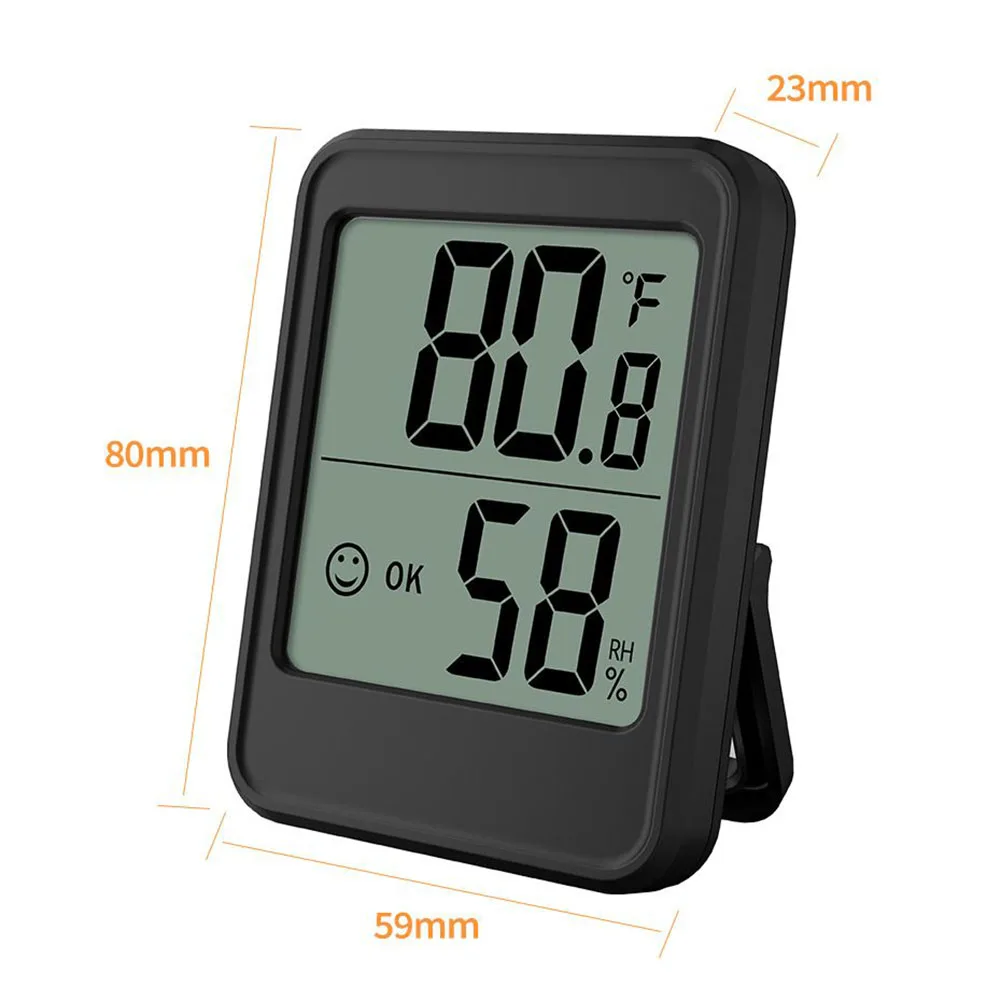 

Brand New Humidity Gauge Thermometer ABS Black Digital Hanging Hole Humidity Meter Hygrometer Indoor LCD Display