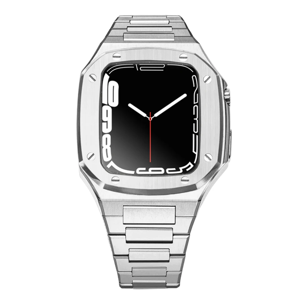 

Аксессуары для Apple Watch 4/5/6/7/SE, чехол из нержавеющей стали 316L, 40 мм, 41 мм, 44 мм, 45 мм, совместим с iWatch серии SE/4/5/6/7