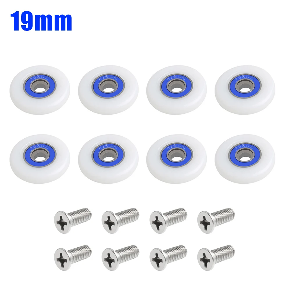 

8Pcs Shower Door Rollers Rooms Cabins Pulley Runner Wheels Bearing Roller Wheel Sliding Door Pulley Accessories19/23/25mm