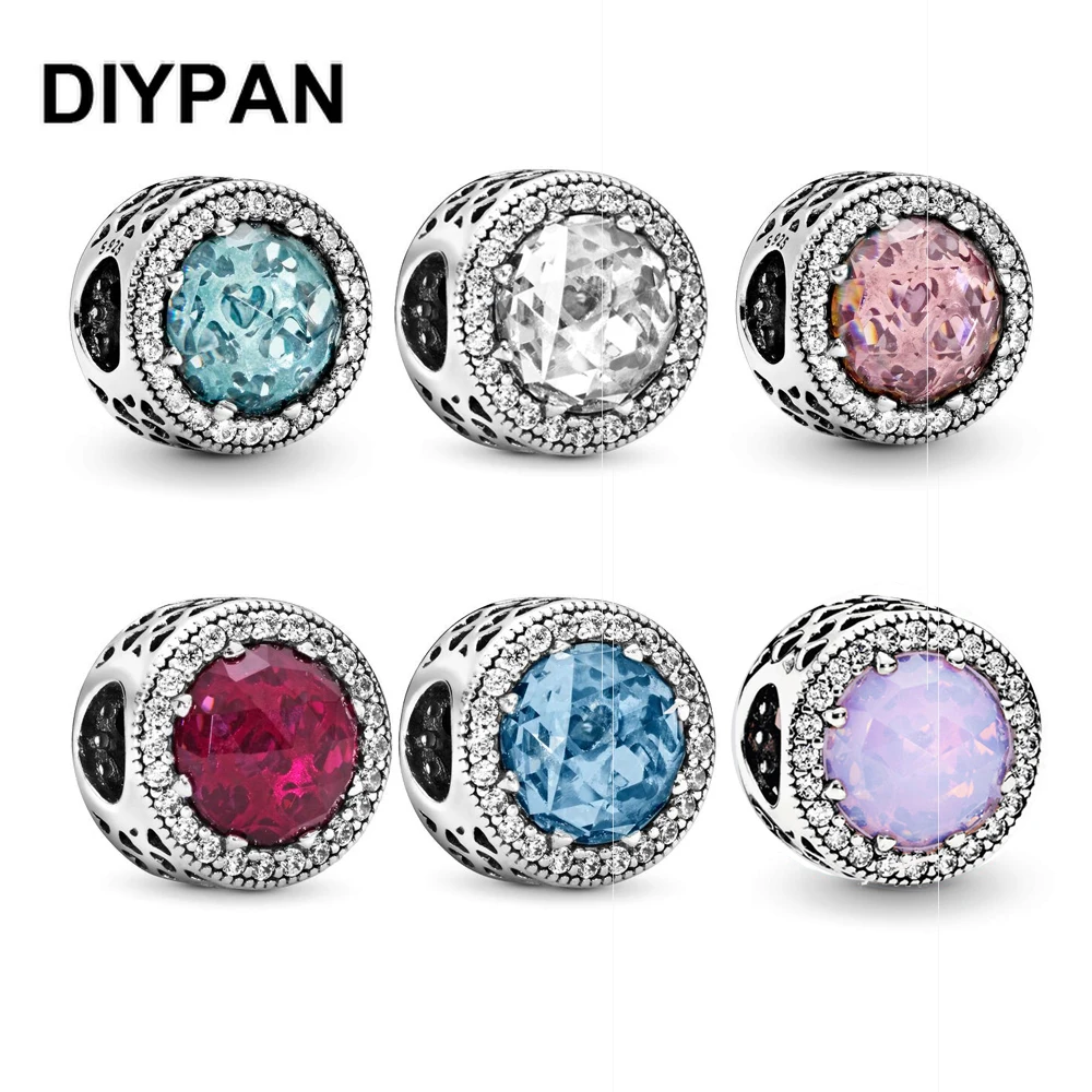 

Сверкающие подвески, подходят для оригинальных Pandora Амулеты Браслет с подвесками, серебряная тарелка, циркониевые бусины, ювелирные издели...