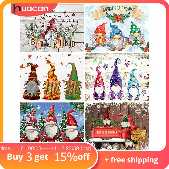 

HUACAN Full Drill Diamond Painting Christmas Santa Claus Needlework Art 5D Diamond Mosaic Cartoon Embroidery Kit Handmade Gift