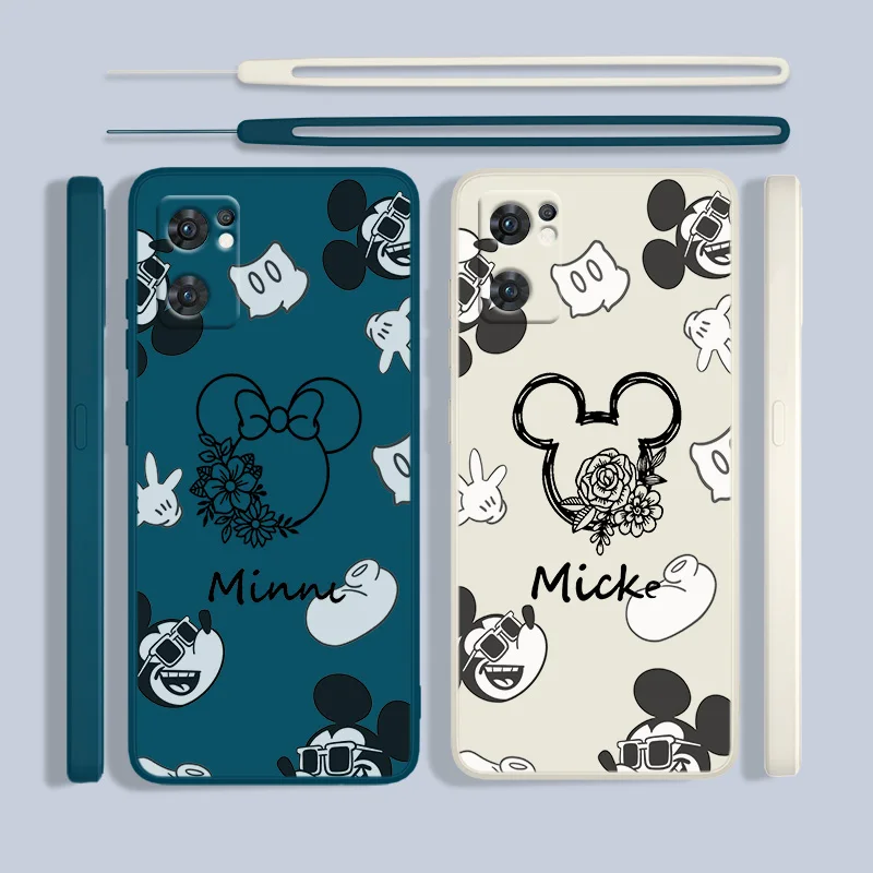 

Disney Minnie Mickey Money Phone Case For OPPO Find X5 X3 X2 Lite Pro Neo A96 A94 A93 A77 A76 A74 A73 Liquid Rope Cover