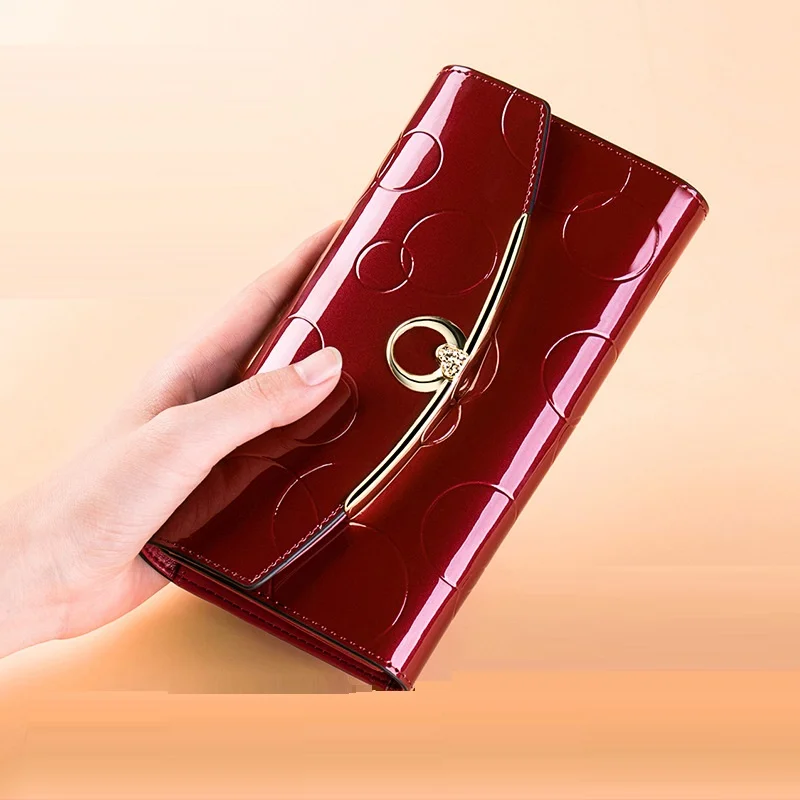 Womens Wallets Carteras Para Mujer Long Purse for Women with Cell Phone Pocket Luxury Designer Leather Wallet RFID Protect