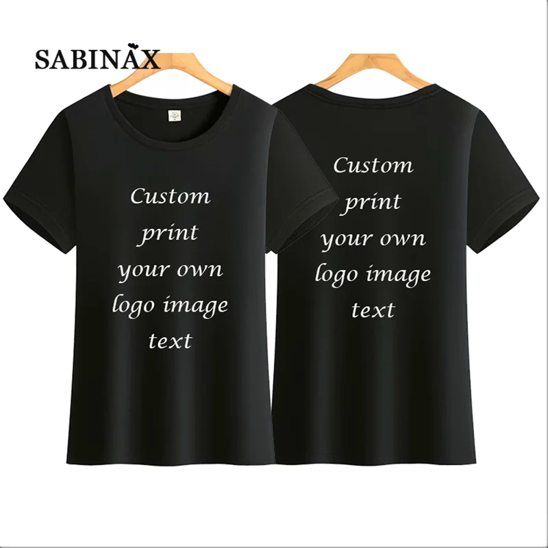 

SABINAX Customized T-shirt Woman Summer 2022 Cotton Round Neck Oversized Tees Casual Youth Breathable T-shirt Women Clothing