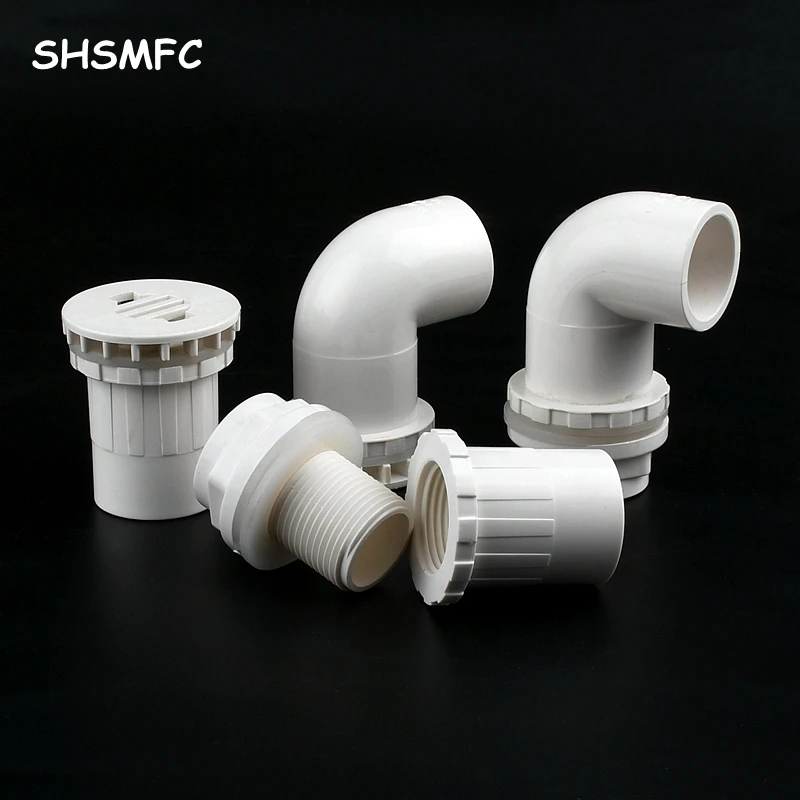 

20~50mm White PVC Pipe 90° Elbow Direct Connectors Thicken Aquarium Overflow Joints Garden Irrigation Inlet Outlet Drain Fitting