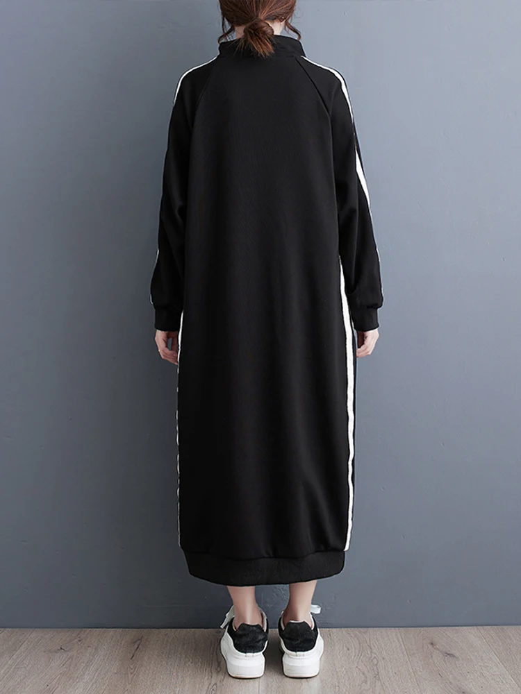 Женское длинное платье с высоким воротом NYFS свободное в Корейском стиле длинным