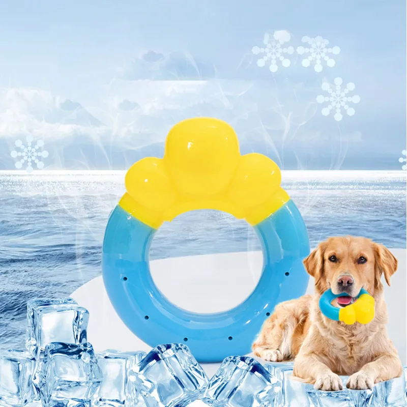 Dog Cooling Chewing Toy For Summer Pet Accessories Frozen Molar Filled With Water Toys For Dogs Bite Resistant Fake Ice Cream