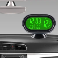 led digital car clock thermometer voltmeter voltage luminous electronic car clock watch auto electronic interior accessories