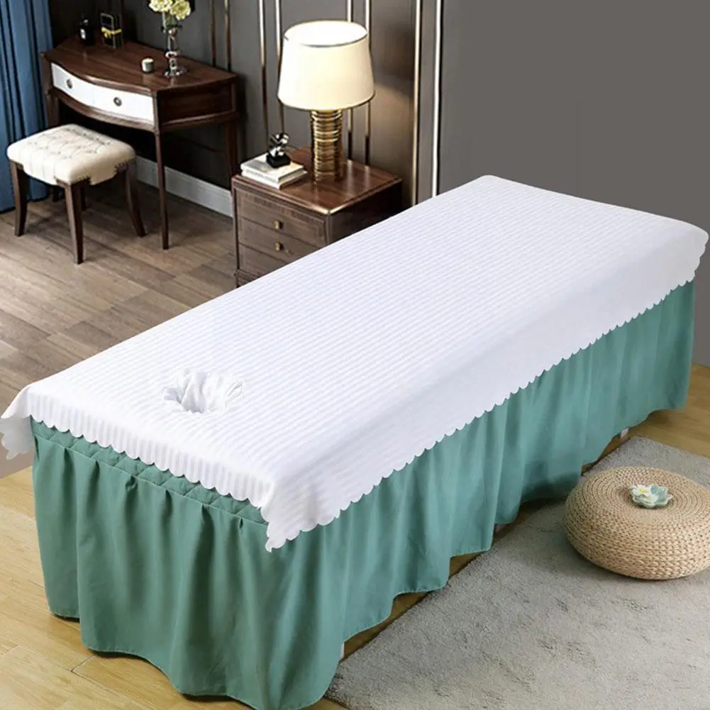 

Beauty Salon Massage Table Bed Sheet Skin-friendly Treatment 100*200cm Massage Cover With Spa Hole Sheet Bed J5m6