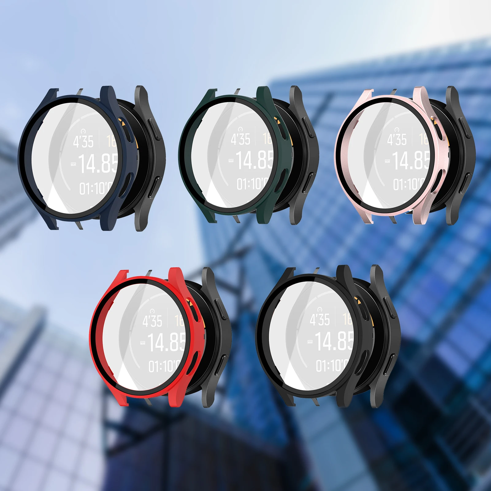 

Protector Case For Samsung Galaxy Watch 4 40mm Accessories Full Coverage PC Matte+Tempered Glass Screen Protection Cover
