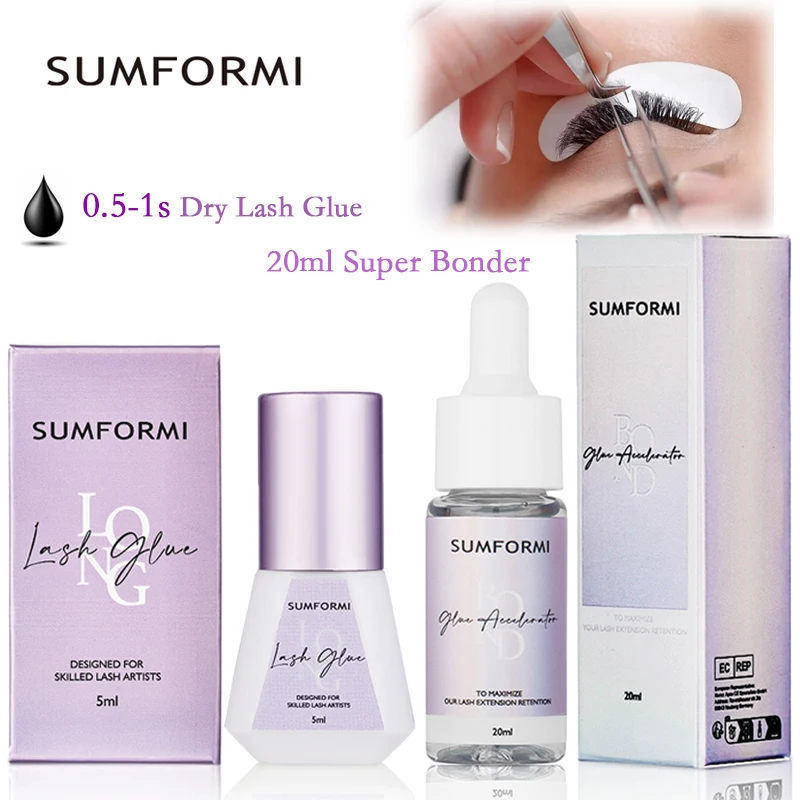 

Sumformi 20ml Super Bonder Lash Glue Extension Oilproof 0.5 Dry Bonder Glue Accelerate No Irritation Aloe Lash Eyelash Supplies