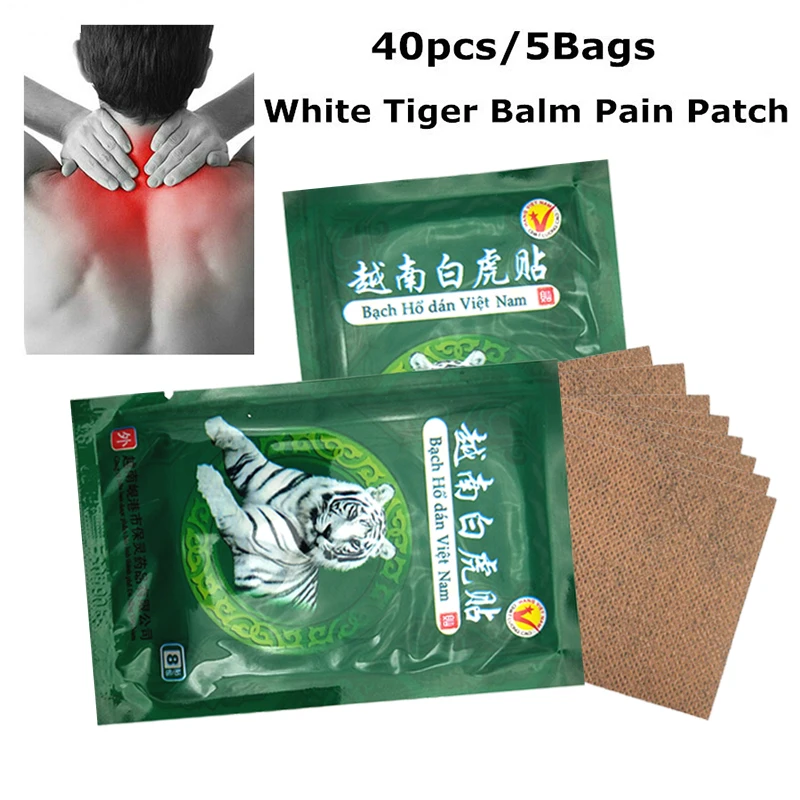 

8pcs/bag Vietnam White Tiger Patch for the Treatment of Joint Pain, Knee Spinal Nerve Pain, Muscle Sprain, and Analgesic Patch