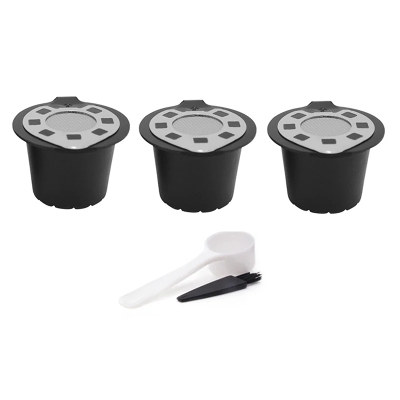 

3PCS Update Version Coffee Capsule For Nespresso Maker With Stainless Steel Lid Espresso Coffee Filter Cafe Pod
