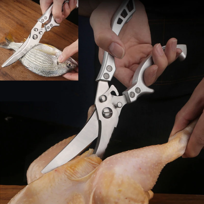 

Powerful Kitchen Scissors Knife Stainless Steel Chicken Bone Shears Duck Fish Meat Scissors Clean Cooking Tools For Kitchen