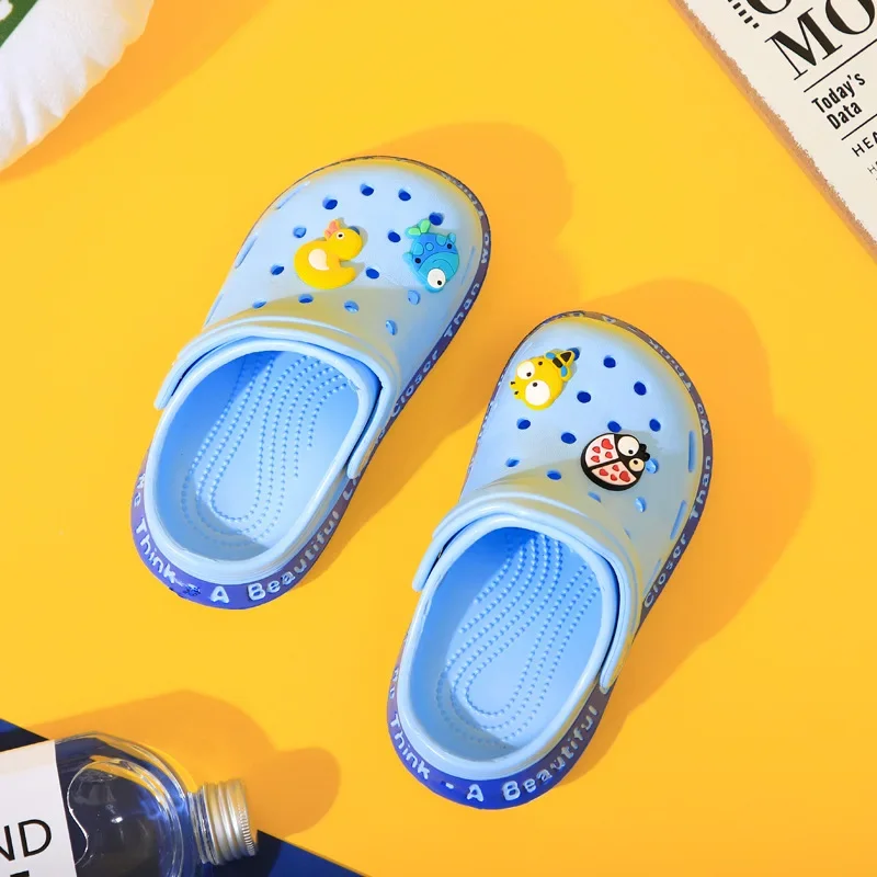 

New Summer Boys' and Girls' Soft SoleSandals Anti Slip Cartoon Cute Breathable Hole Shoes Cartoon Baby Sandals Flat Heels