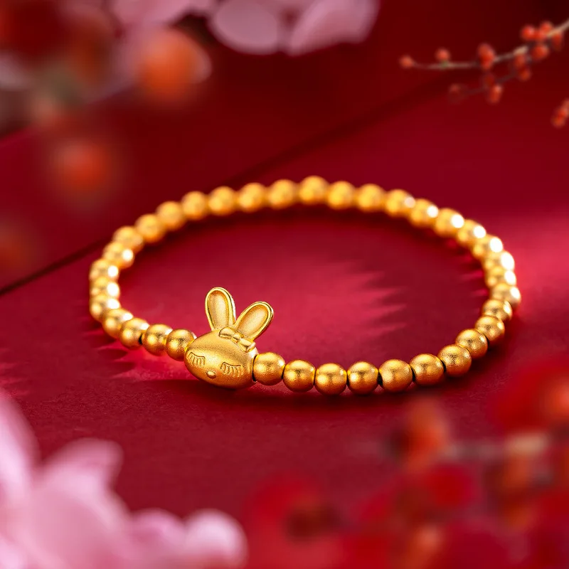 

Solid 18K Gold 2023 New Bunny Letter Love Bracelet for Women Lucky Luxury Bangle Bracelets Wedding Jewelry for Engagement Gifts