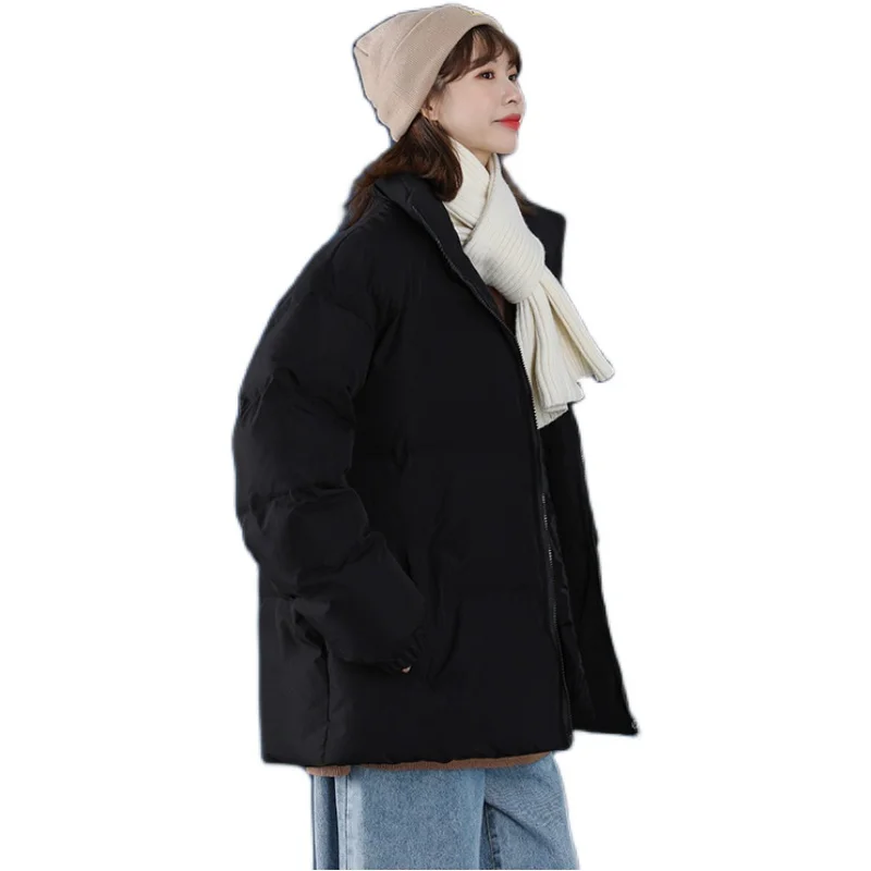 New Fashion Winter Streetwear Men's and Women's Warm Solid Color Jacket Parka Casual  Jacket Pocket Clothing