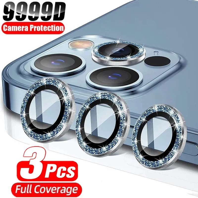 Lens Tempered Glass for Iphone 11 12 13 Pro Max Camera Lens Protection On Iphone 12pro 13pro 11Pro Max Metal Ring Protector Film