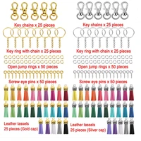 key chains key ring with chain open jump rings screw eye pins leather tassles for keychain cellphone straps jewelry diy