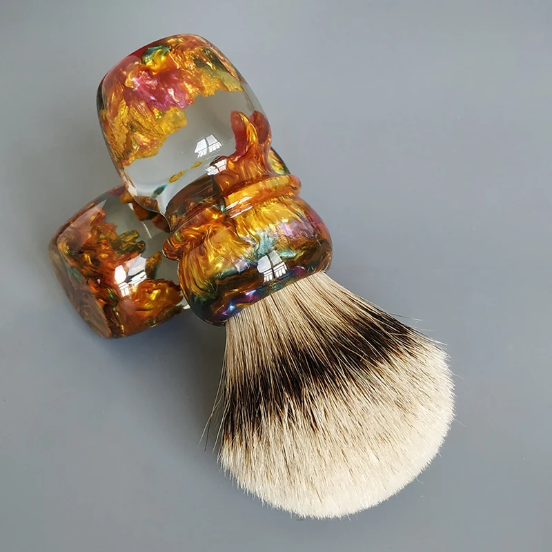 Фото Щетка для бритья Dscosmetic Floating Island Dense Silvertip из натурального ворса для влажного бритья для мужчин №3