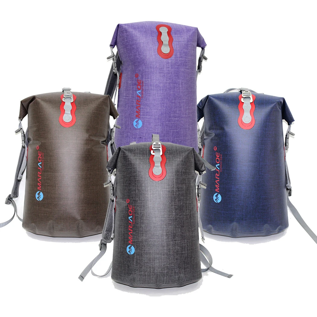 Outdoor Waterproof Backpack Sack Roll-Top Closure Dry Bag Lightweight Travel Dry Backpack for Beach Camping Cycling Hilking