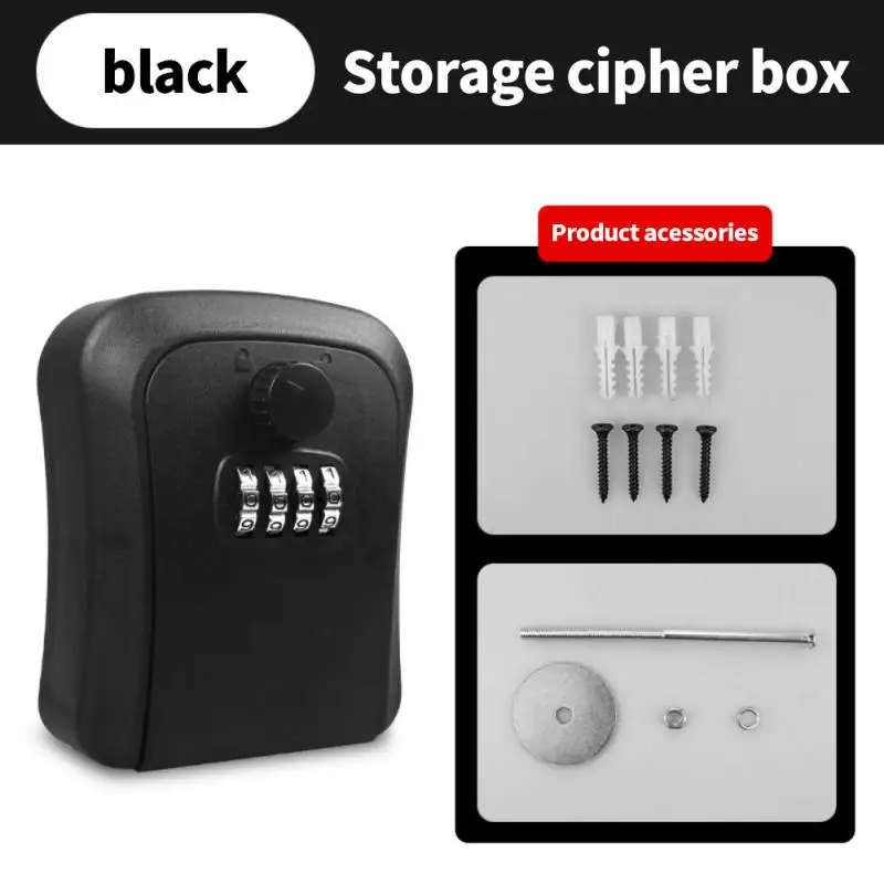 

Wall Mount Key Storage Secret Box Organizer 4 Digit Combination Password Security Code Lock No Key Home Key Safe Box caja fuerte