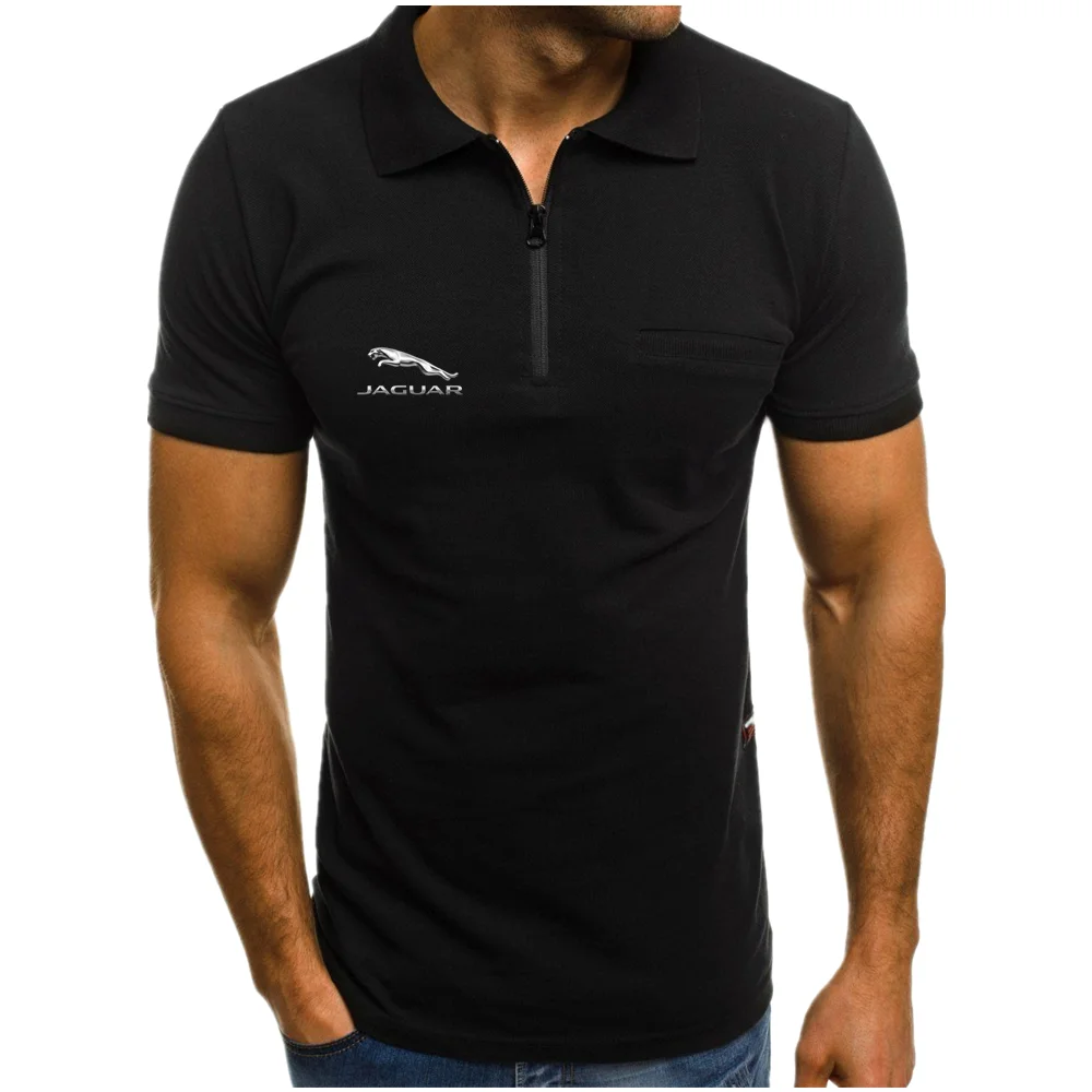 

2022 Men's Summer Business Casual Short Sleeve Polo Hot Sale Sports POLO Shirt JAGUAR Men's Solid Color Shirt