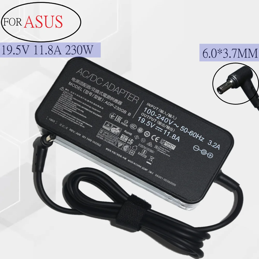

19.5V 11.8A 230W 6.0*3.7mm AC Charger laptop adapter Power For For ASUS ROG GM501GS GX501V GX501VI GX501 GX501VI-XS75