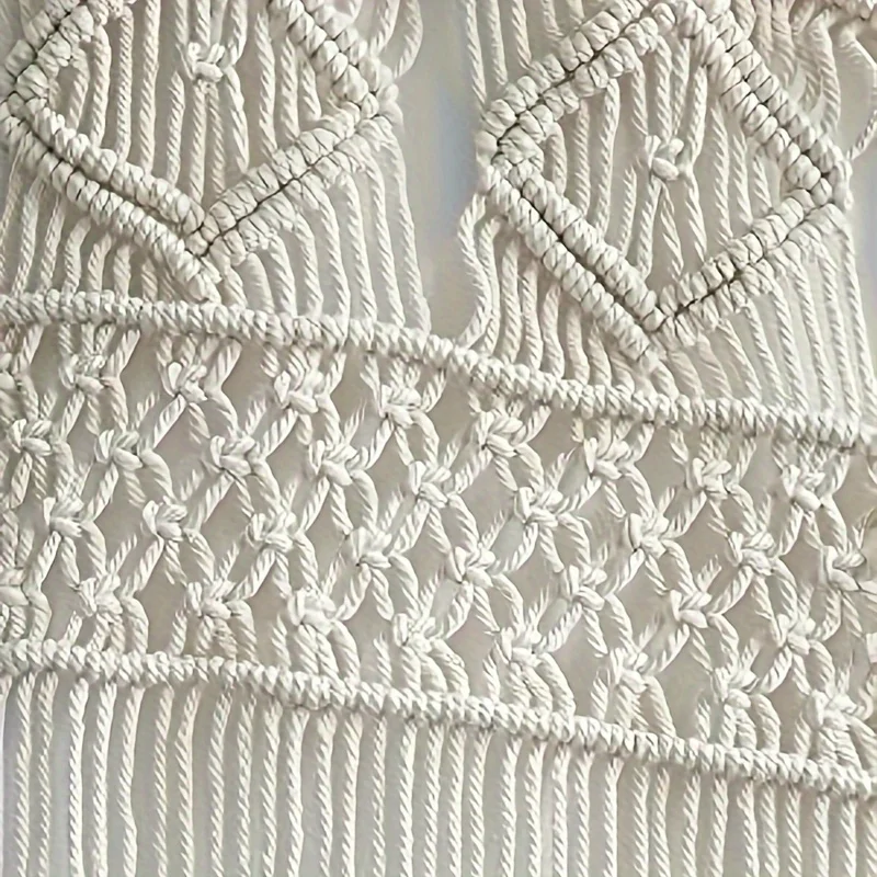 Большая занавеска с кисточками богемная Свадебная плетеная Настенная картина