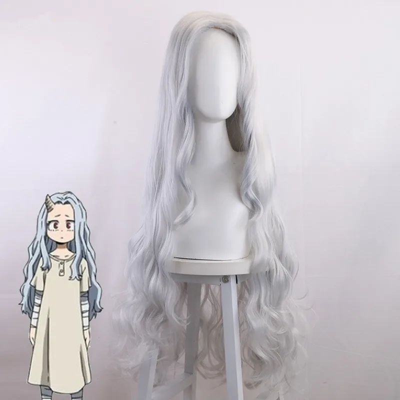 Fashion Anime My Hero Academia Eri Chisaki Silver Hair Halloween Party Midoriya Friend Gray Blue Heat Resistant Synthetic Wigs