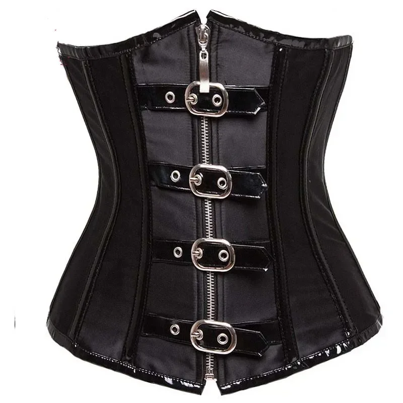 Готические женские корсеты из искусственной кожи под грудью в стиле стимпанк на