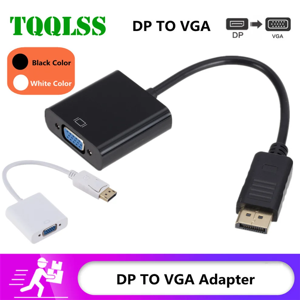 Адаптер порта дисплея TQQLSS переходник DP в VGA для ПК ноутбука проектора монитора HDTV