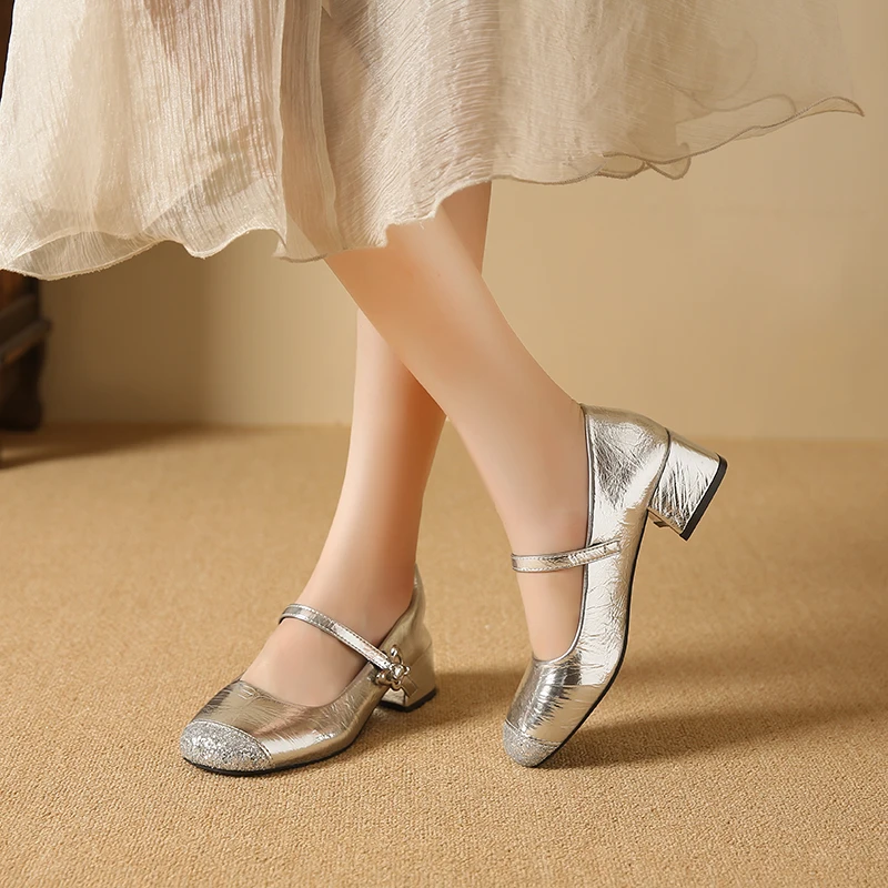 Женские туфли-лодочки телесного цвета с закрытым носком модная офисная Рабочая