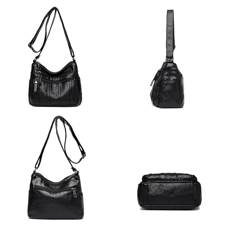 2023 Fashion New Multi-pocket Shoulder Crossbody Bag for Women High Quality Soft Leather Luxury Designer Purses and Handbags Sac