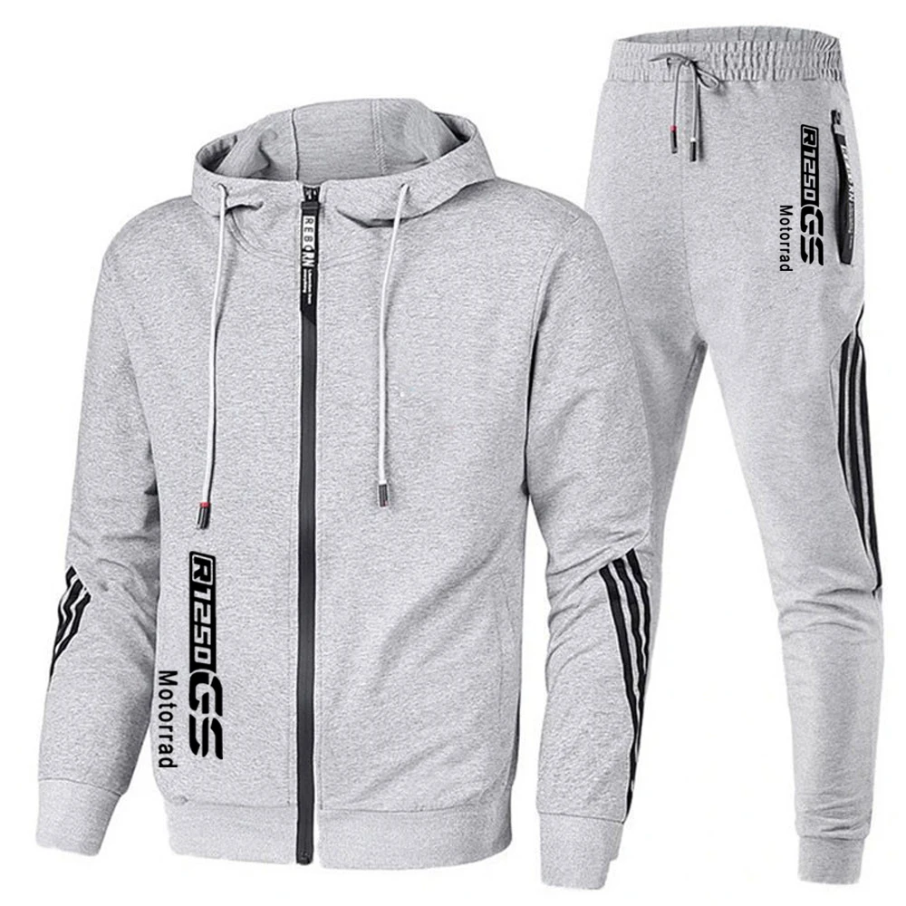 FOR R1250 GS ADVENTURE r1250gs adv Men's Casual Sports Suit Zipper Hooded Jacket + Pants Tracksuit Sweatshirt Casual Male Set