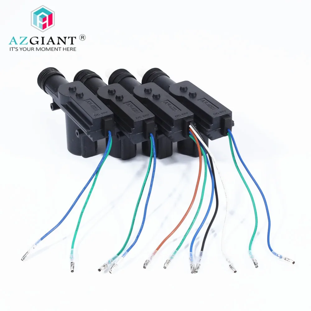 4pcs/lot DC 12V Door Motor Actuator Solenoid Central locking motor Car Alarm System 2 wires Lock Tool Set | Автомобили и