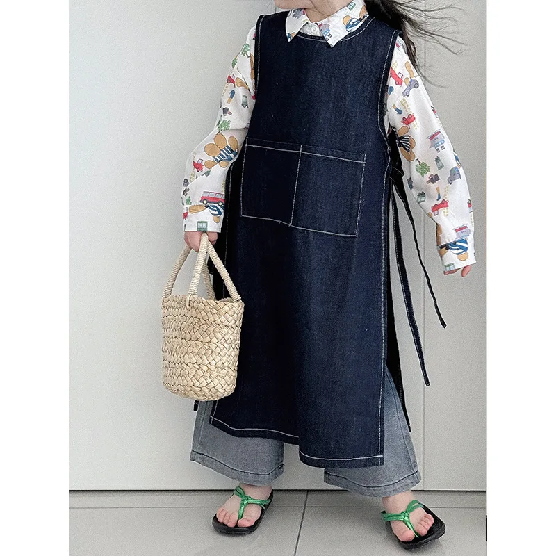 Платье для девочек ковбойские юбки детская джинсовая юбка Новинка весна-лето 2024