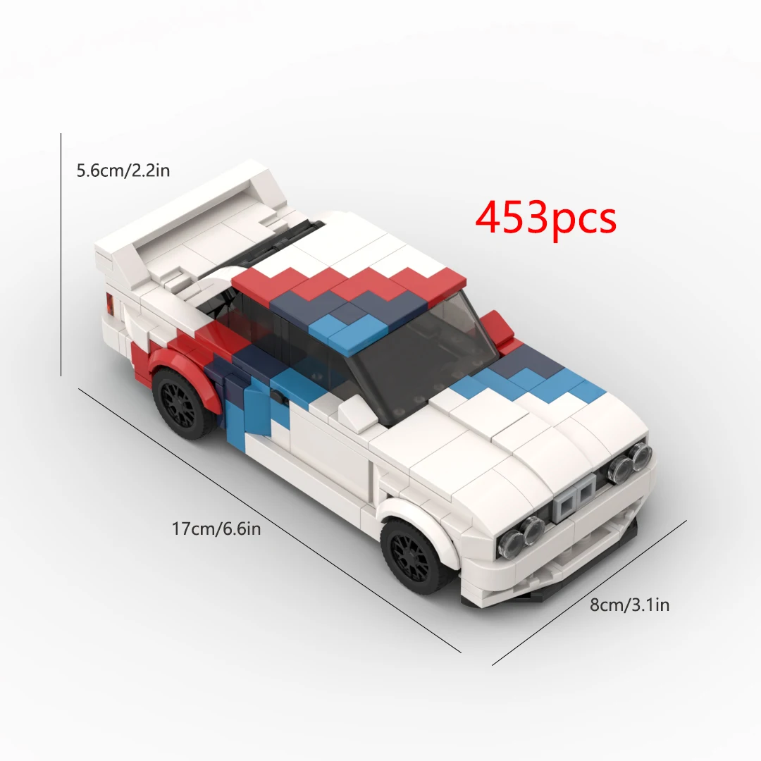 Фото MOC Технические 455 шт. M3 E30 Гоночный спортивный автомобиль Гоночный автомобиль Строительные блоки Кирпич Креативные гаражные игрушки №2