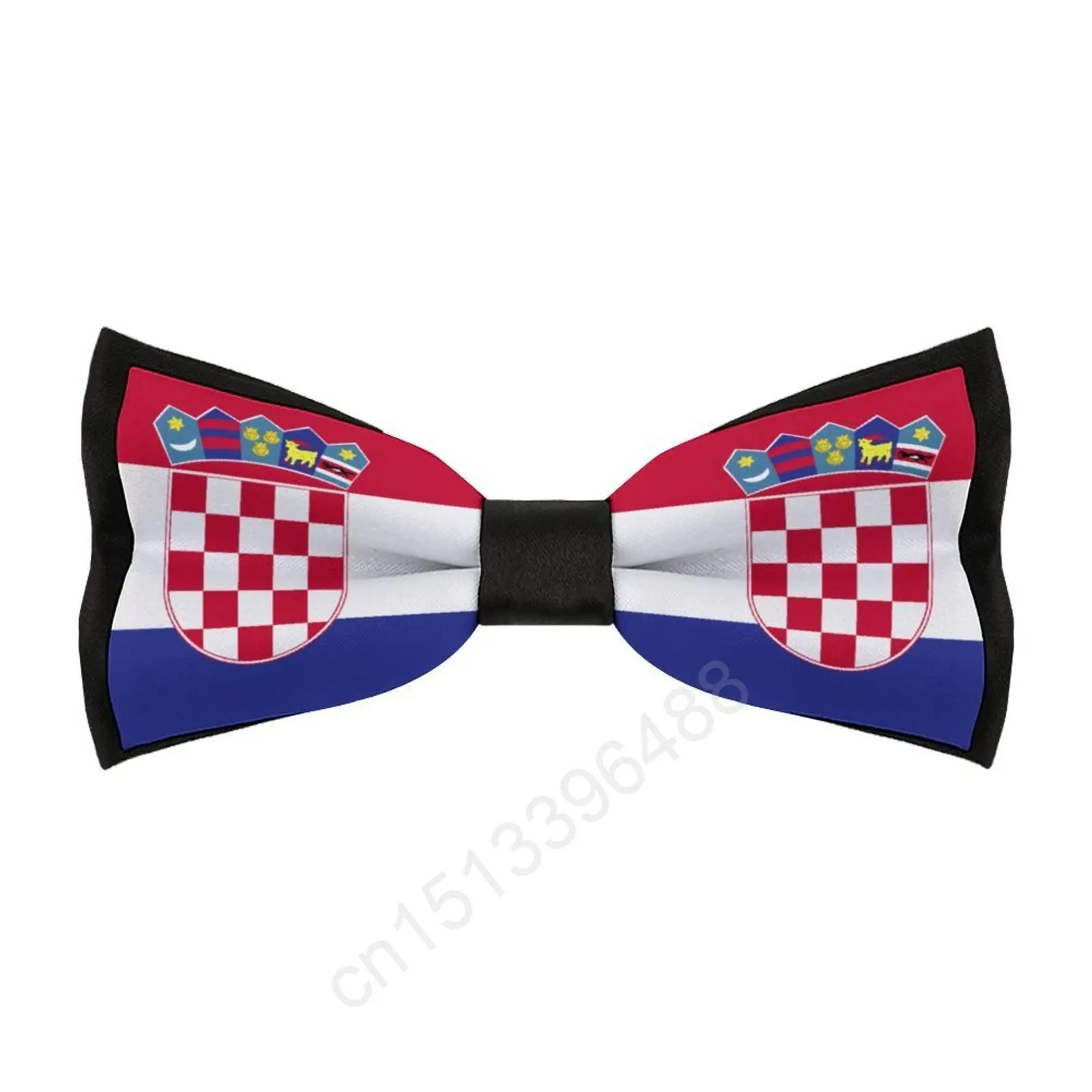 Новинка мужской галстук-бабочка из полиэстера с флагом Хорватии Модный