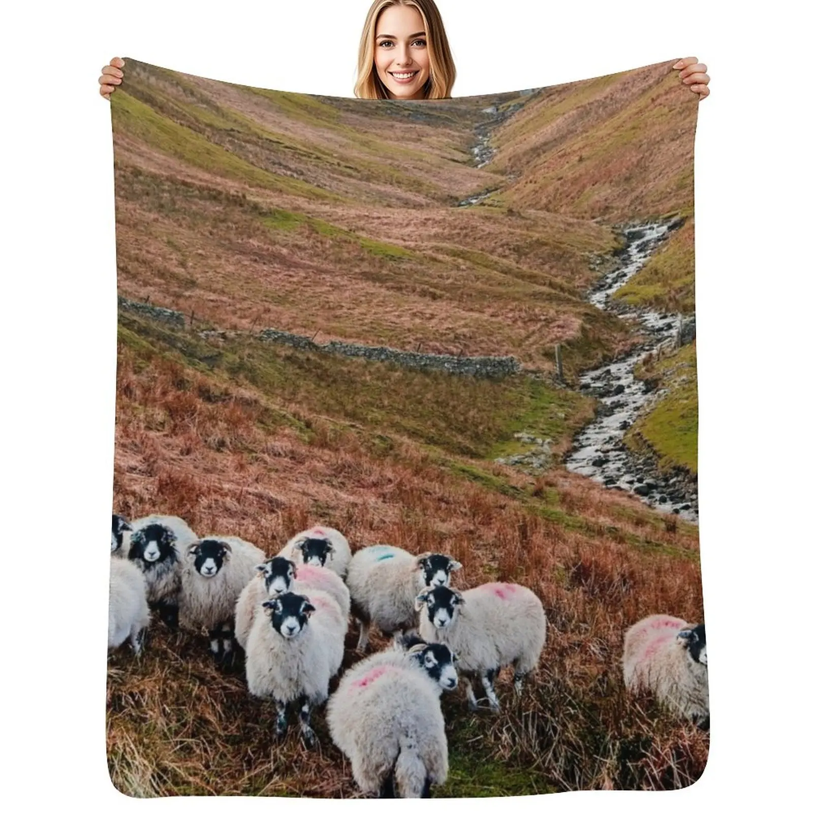 Фото Плед Swaledale Sheep in Weardale, устойчивый к выцветанию, прочный плед №1