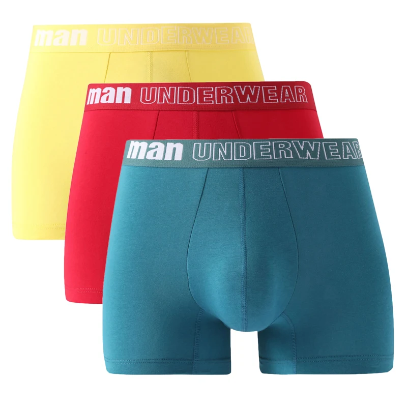 3Pcs/lot Large Size Men Panties Underwear Cotton Breathable Boxer Shorts Male Mid Waist Sexy U Pouch Sports Boxers Underpants