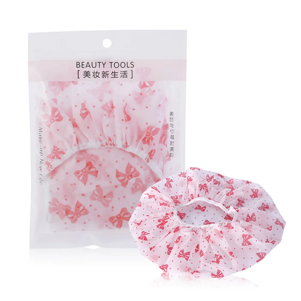 

Shower Cap Hat Bath Preventing Lampblack Bathing Caps Reusable Bowknot Waterproof Flower Decorative Cartoon Accessories Supplies