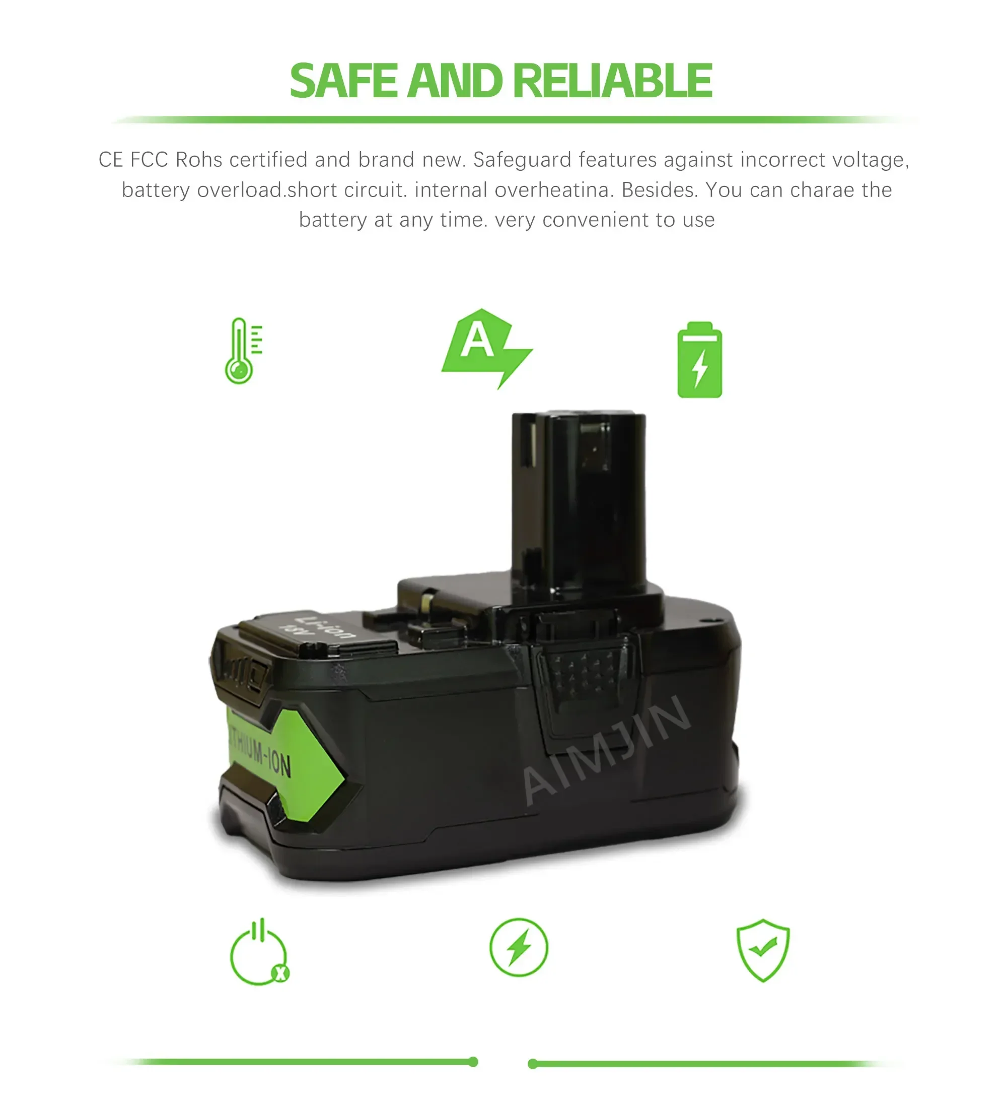 Литий-ионная аккумуляторная батарея 18 В 6 0 Ач для беспроводного