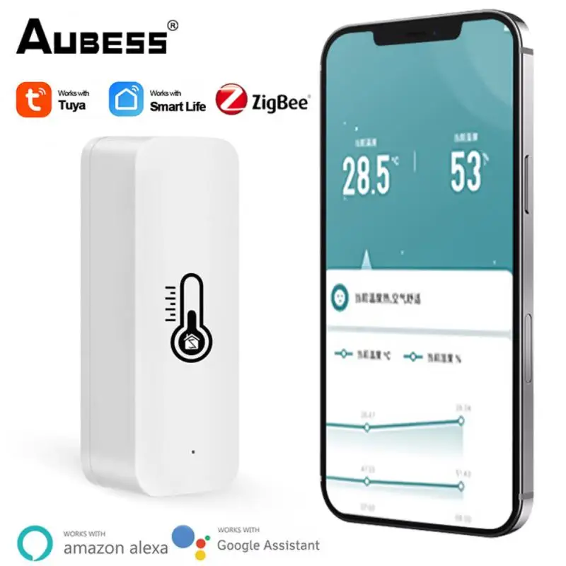 

Tuya Zigbee Temperature Humidity Sensor Monitoring Reminder Via Smart Life Voice Control Alexa Google Home Need Zigbee Gateway
