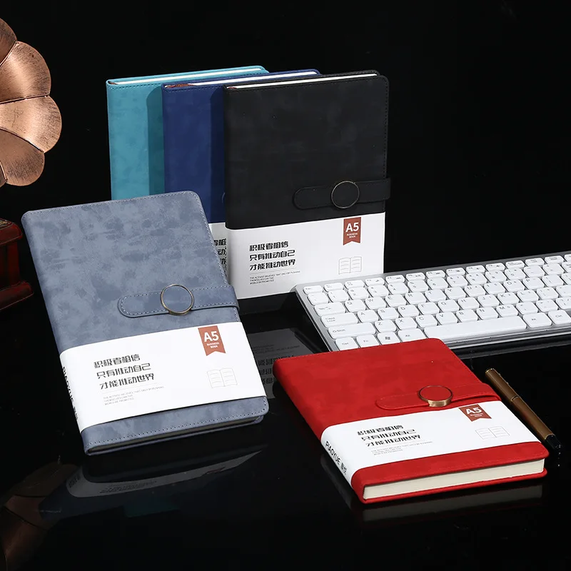 

Thickened Pu Business Notepad Sub-student Office Round Buckle Soft Leather A5 Notebook